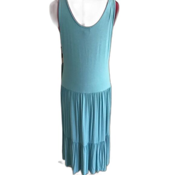 Calvin Klein Tiered Swing Dress Women's Size 12 Blue Sleeveless NWT - Picture 3 of 7